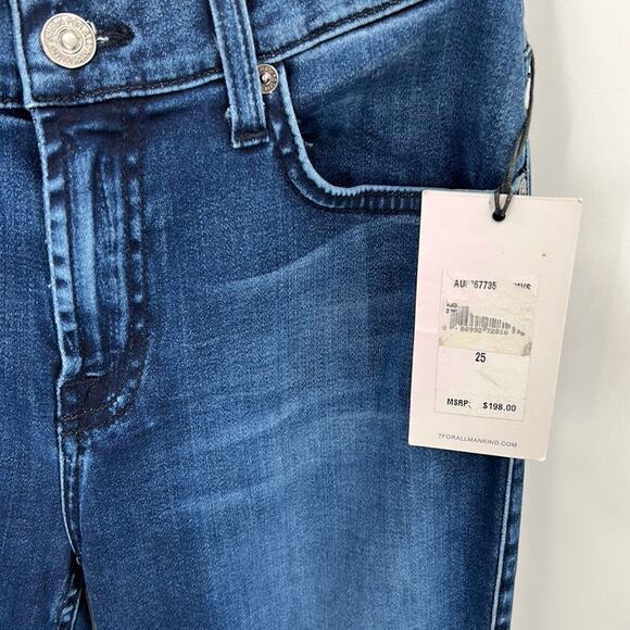 7 For All Mankind Women's Mid Rise Skinny Medium Wash NWT Jeans Size 25 - Picture 6 of 16